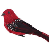 Max Colours Artificial Feather Foam Birds with Clamp Garden Tree Decor Red