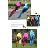 Max Colours Artificial Feather Foam Birds with Clamp Garden Tree Decor Wine Red