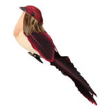 Max Colours Artificial Feather Foam Birds with Clamp Garden Tree Decor Wine Red