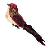 Max Colours Artificial Feather Foam Birds with Clamp Garden Tree Decor Wine Red