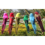 Max Colours Artificial Feather Foam Birds with Clamp Garden Tree Decor Wine Red