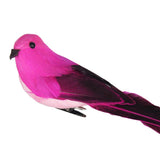 Max Colours Artificial Feather Foam Birds with Clamp Garden Tree Decor Pink