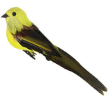 Max Colours Artificial Feather Foam Birds with Clamp Garden Tree Decor Yellow
