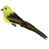 Max Colours Artificial Feather Foam Birds with Clamp Garden Tree Decor Yellow