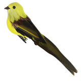Max Colours Artificial Feather Foam Birds with Clamp Garden Tree Decor Yellow