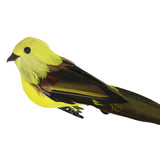 Max Colours Artificial Feather Foam Birds with Clamp Garden Tree Decor Yellow
