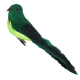 Max Colours Artificial Feather Foam Birds with Clamp Garden Tree Decor Green