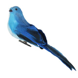 Max Colours Artificial Feather Foam Birds with Clamp Garden Tree Decor Blue