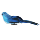 Max Colours Artificial Feather Foam Birds with Clamp Garden Tree Decor Blue
