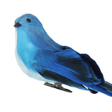 Max Colours Artificial Feather Foam Birds with Clamp Garden Tree Decor Blue
