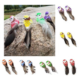 Max 2pcs Colours Artificial Feathered Foam Birds Garden Home Decoration Red