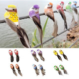 Max 2pcs Colours Artificial Feathered Foam Birds Garden Home Decoration Red