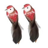Max 2pcs Colours Artificial Feathered Foam Birds Garden Home Decoration Red