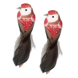 Max 2pcs Colours Artificial Feathered Foam Birds Garden Home Decoration Red