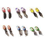 Max 2pcs Colours Artificial Feathered Foam Birds Garden Home Decoration Red