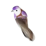 Max 2pcs Colours Artificial Feathered Foam Birds Garden Home Decoration Purple