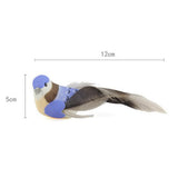 Max 2pcs Colours Artificial Feathered Foam Birds Garden Home Decoration Purple