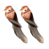 Max 2pcs Colours Artificial Feathered Foam Birds Garden Home Decoration Orange