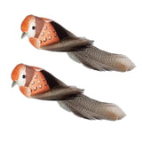 Max 2pcs Colours Artificial Feathered Foam Birds Garden Home Decoration Orange