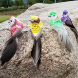 Max 2pcs Colours Artificial Feathered Foam Birds Garden Home Decoration Blue