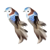 Max 2pcs Colours Artificial Feathered Foam Birds Garden Home Decoration Blue