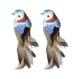 Max 2pcs Colours Artificial Feathered Foam Birds Garden Home Decoration Blue