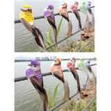 Max 2pcs Colours Artificial Feathered Foam Birds Garden Home Decoration Blue