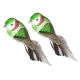 Max 2pcs Colours Artificial Feathered Foam Birds Garden Home Decoration Green