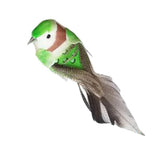 Max 2pcs Colours Artificial Feathered Foam Birds Garden Home Decoration Green