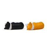 Max Holding Winebottle Mini Corgi Huskie Dog Figurine Decor Green Bottle Corgi