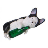 Max Holding Winebottle Mini Corgi Huskie Dog Figurine Decor Green Bottle Huskie