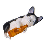 Max Holding Winebottle Mini Corgi Huskie Dog Figurine Decor Yellow Bottle Huskie