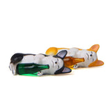 Max Holding Winebottle Mini Corgi Huskie Dog Figurine Decor Yellow Bottle Huskie