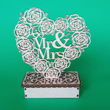 Max Home DIY Wood LED Night Light Decoration Romantic Mr &Mrs for Wedding Gift