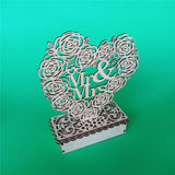 Max Home DIY Wood LED Night Light Decoration Romantic Mr &Mrs for Wedding Gift