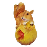 Max Realistic Squirrel Figurine Garden Sculpture Decor Brown Pomegranate