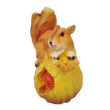 Max Realistic Squirrel Figurine Garden Sculpture Decor Brown Pomegranate
