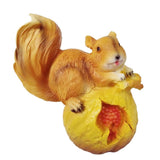 Max Realistic Squirrel Figurine Garden Sculpture Decor Brown Pomegranate