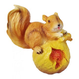 Max Realistic Squirrel Figurine Garden Sculpture Decor Brown Pomegranate