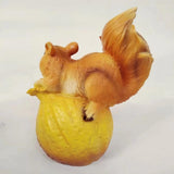 Max Realistic Squirrel Figurine Garden Sculpture Decor Brown Pomegranate