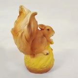 Max Realistic Squirrel Figurine Garden Sculpture Decor Brown Pomegranate