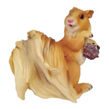 Max Realistic Squirrel Figurine Garden Sculpture Decor Brown Walnut