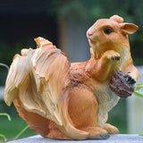Max Realistic Squirrel Figurine Garden Sculpture Decor Brown Walnut