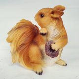Max Realistic Squirrel Figurine Garden Sculpture Decor Brown Walnut
