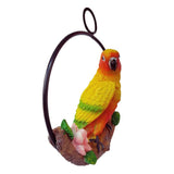 Max Hanging Parrot Statue Sculpture On Metal Round Ring  A
