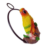 Max Hanging Parrot Statue Sculpture On Metal Round Ring  A