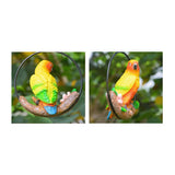 Max Hanging Parrot Statue Sculpture On Metal Round Ring  A
