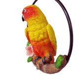 Max Hanging Parrot Statue Sculpture On Metal Round Ring  A