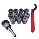 Max ER32 Chuck MT2 Shank Spanner with 11 PC Collet Set For Workholding Engraving