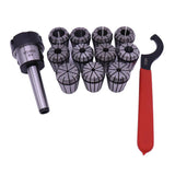Max ER32 Chuck MT2 Shank Spanner with 11 PC Collet Set For Workholding Engraving